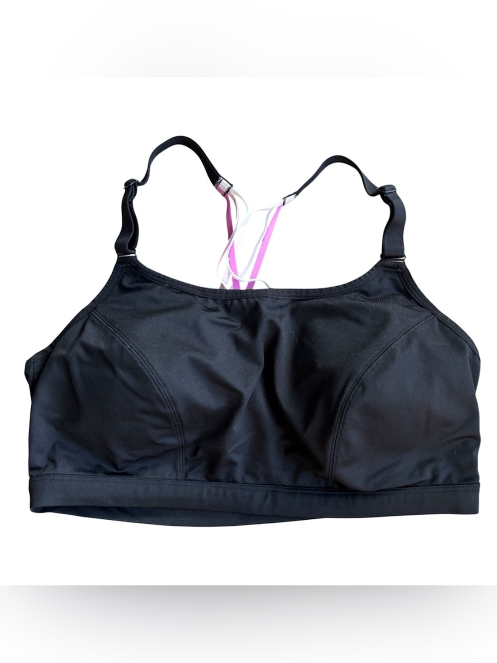 LIVI ACTIVE Sports Bra Size 20 Womens Black Lined Wireless Pull On Spaghetti Gym